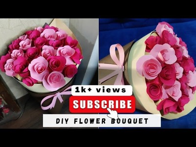 DIY paper flower bouquet| Birthday gift ideas | diy flower bouquet #papercraft  #bouquet #diycrafts