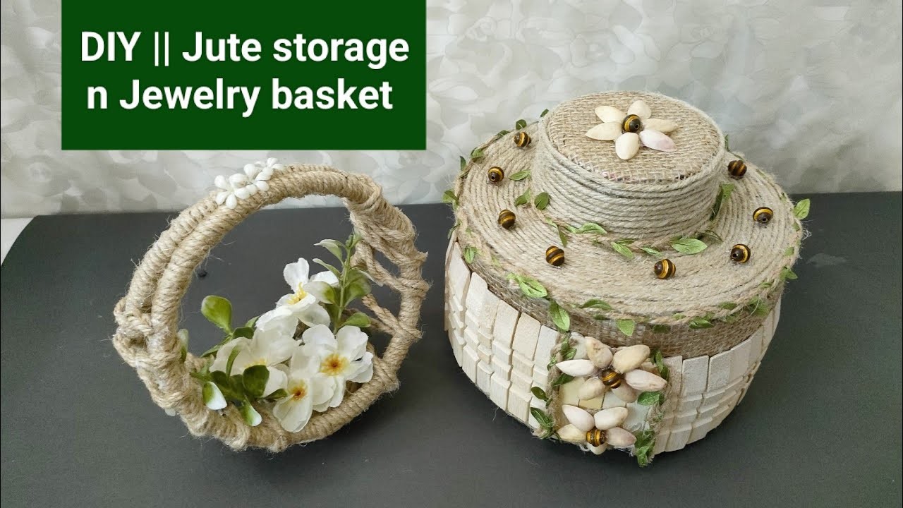 DIY || Simple Jute storage Craft || Jute Jewelry container #myeasycrafts