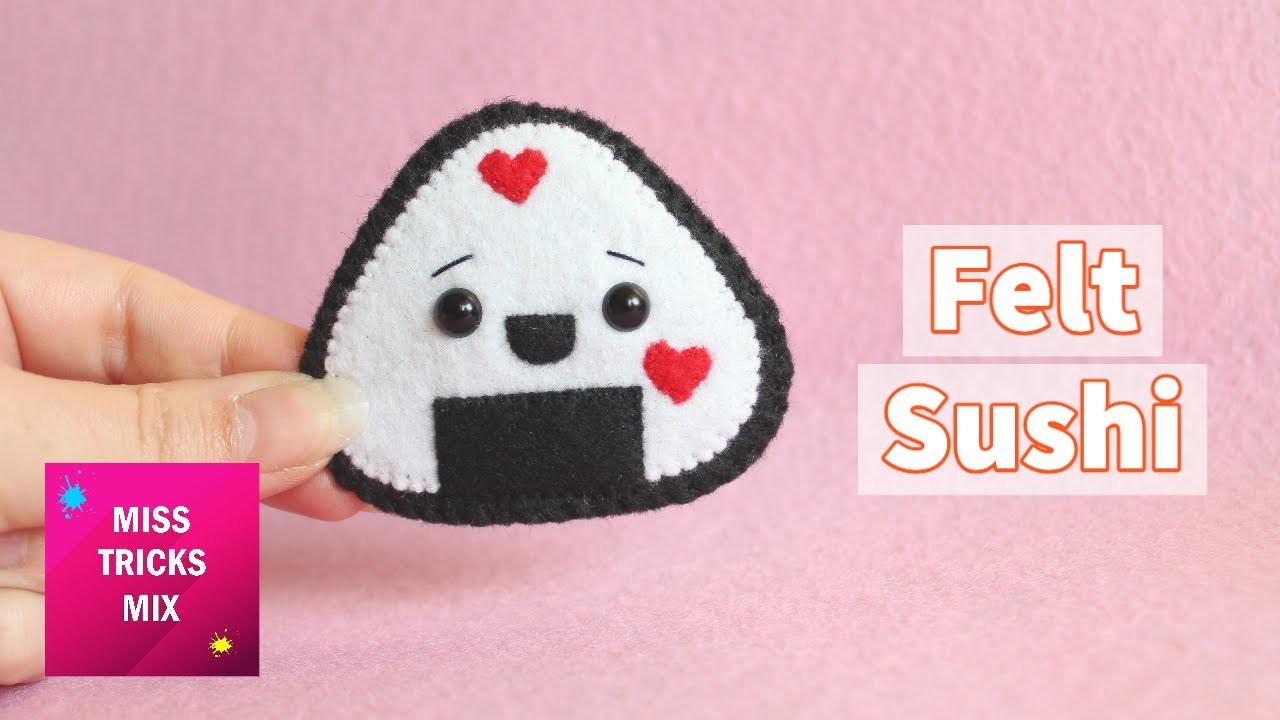DIY:  Sushi Felt Badge  | Felt Craft | Valentine Craft | Food Craft.