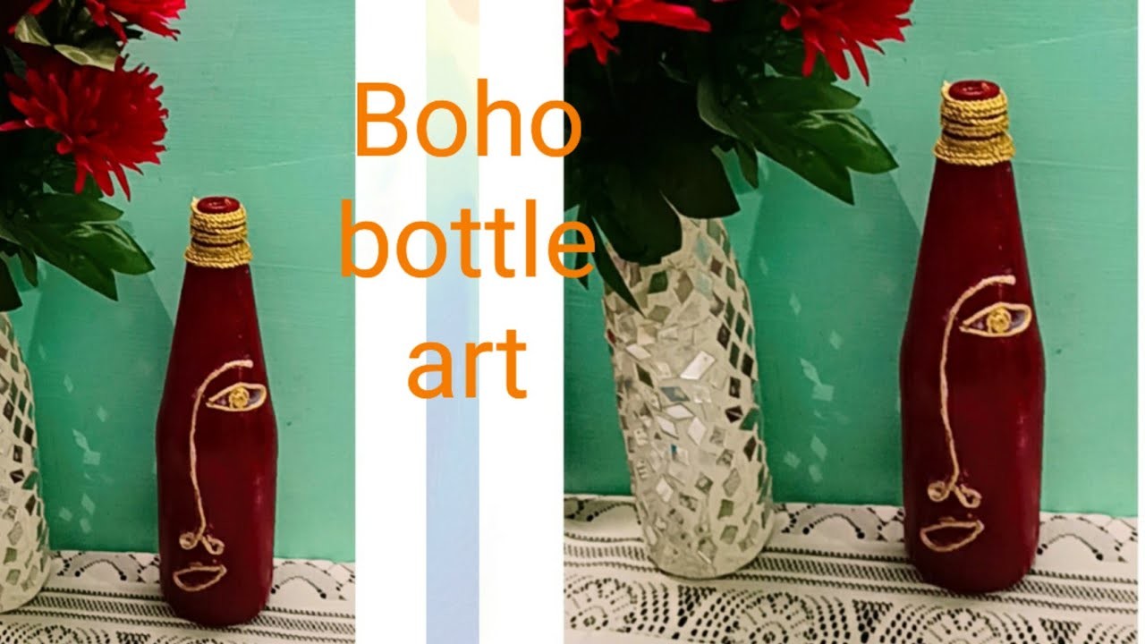 DIY weast glass Bottle decoration l Boho bottle Decor l DIY craft ideas l RD craft xyz