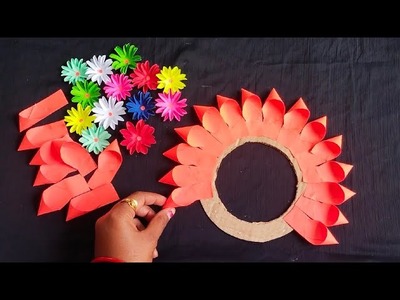 Easy And Attractive Paper Wall Hanging.Paper Craft For Home Decoration.Paper Flower Wall Hanging.DIY
