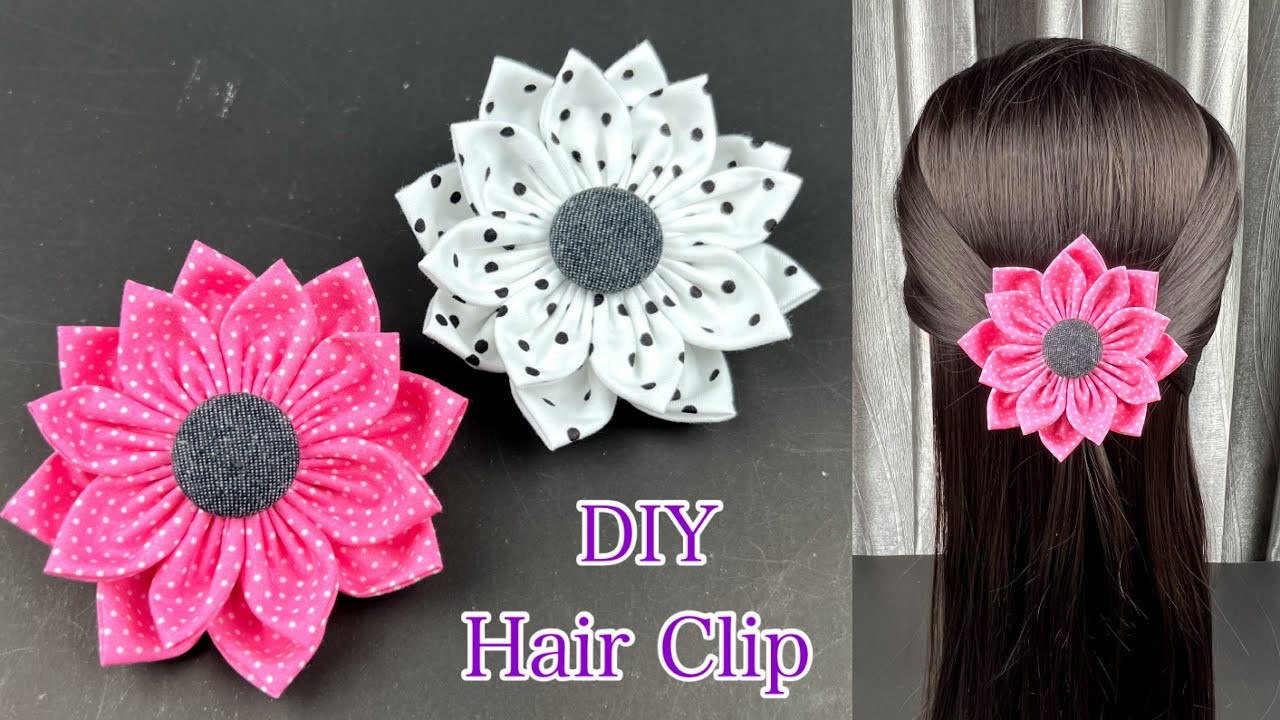 Easy and Beautiful ✅✅ Flower Hair Clip . How to make Fabric Flower Hair Clip . DIY Hair Clip.