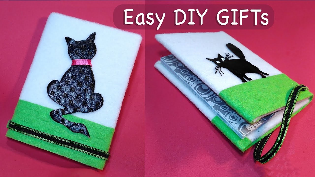 Easy DIY notebook cover, handmade gift for best friend, Mini plush notebooks Valentine handmade gift
