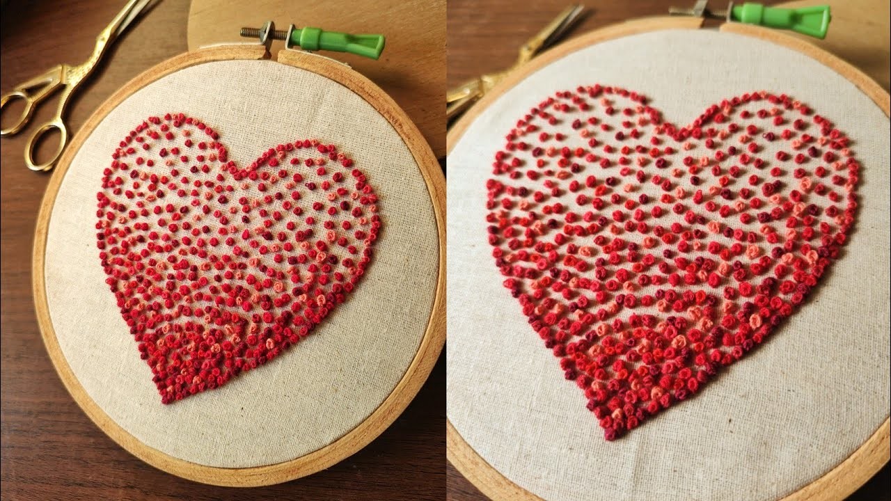 French knot embroidery ❤️ #valentinesdaygifts #handembroidery