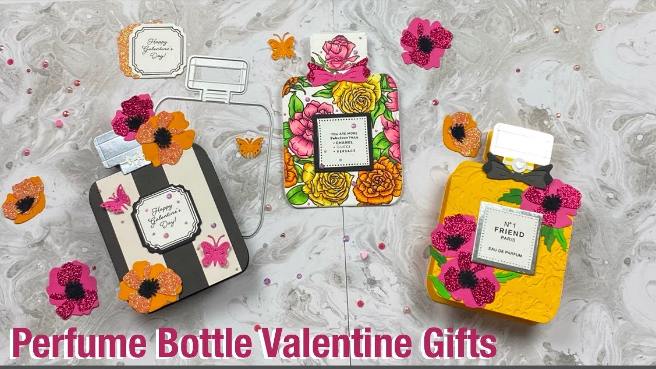 Girly Perfume Bottle Valentine Favors & Gift Card Holders