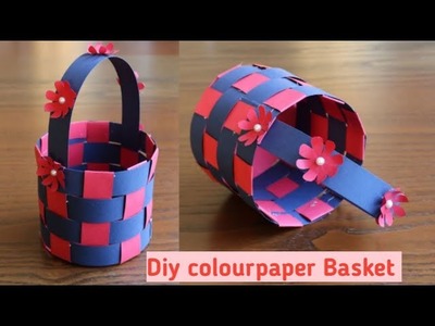 How To Make A Paper Basket || Diy Basket || Colour Paper Craft