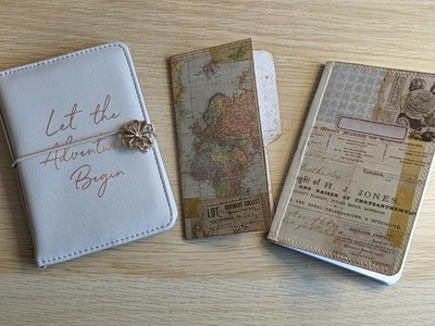 Let's Upcycle A Passport Holder Into A Traveler's Notebook Set ~ Easy DIY Notebook Gift