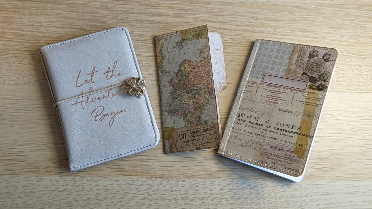 Let's Upcycle A Passport Holder Into A Traveler's Notebook Set ~ Easy DIY Notebook Gift