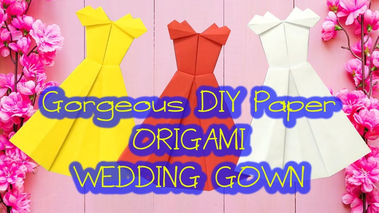 Origami Gown || Easy Tutorial Origami || DIY Paper Wedding Gown || 5 Minutes Craft || Hello Origami