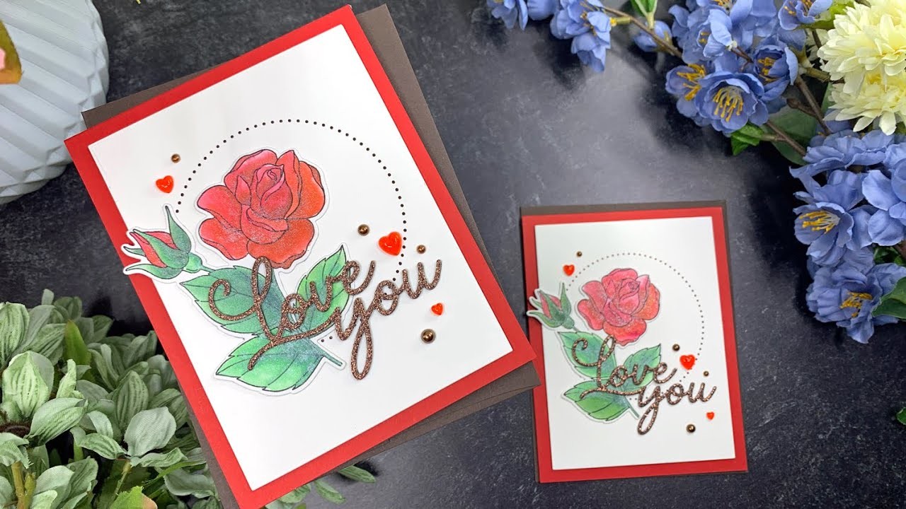 Painting with Shimmer Powders | AmyR 2023 Valentine's Card Series #4