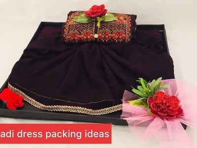 Shadi k kpde pack krne k tareeke| how to do packing dress for wedding in tray | shadi packing ideas