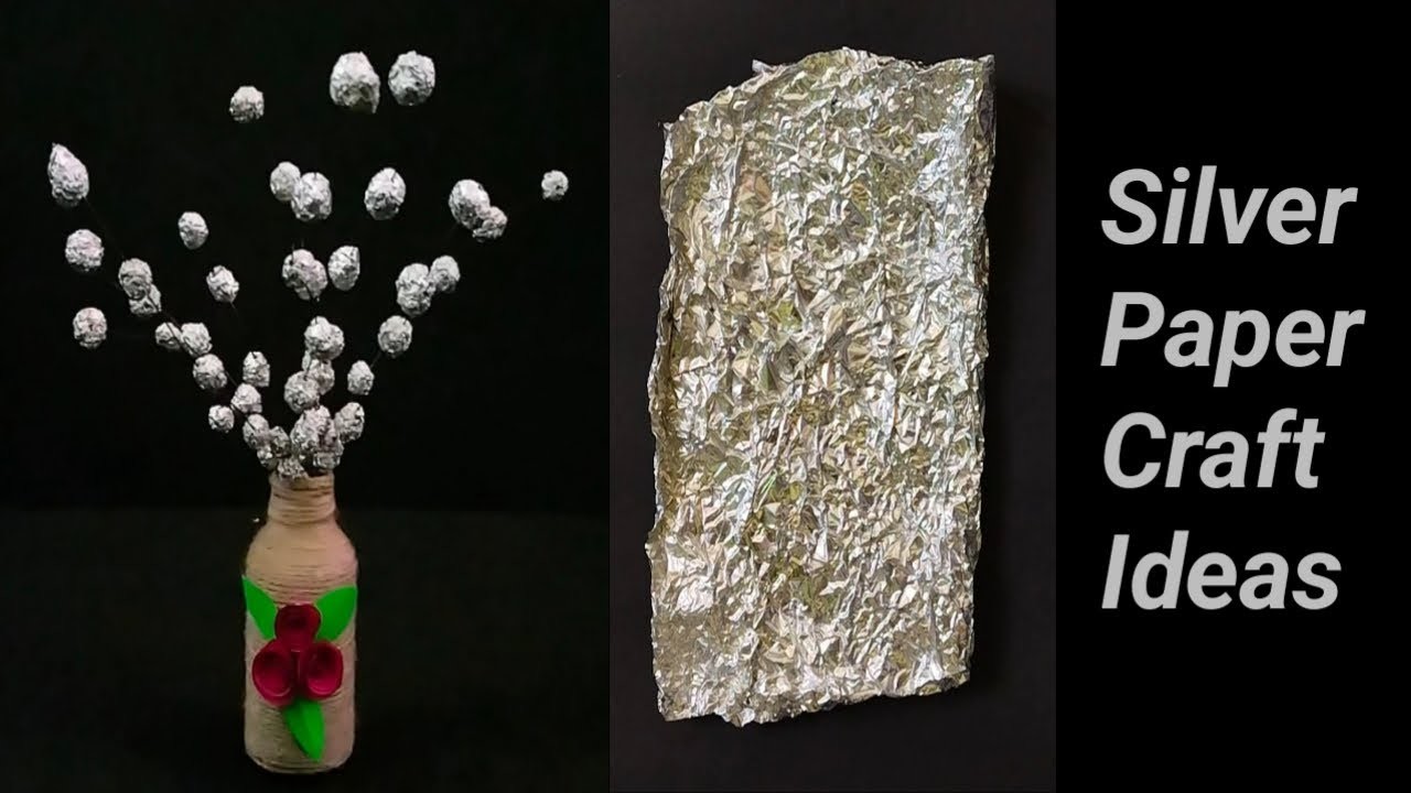 Silver Paper Se Banaye Sundar Sa Craft || Wool Craft || Flowers Guldasta || Silver Foil Craft ideas