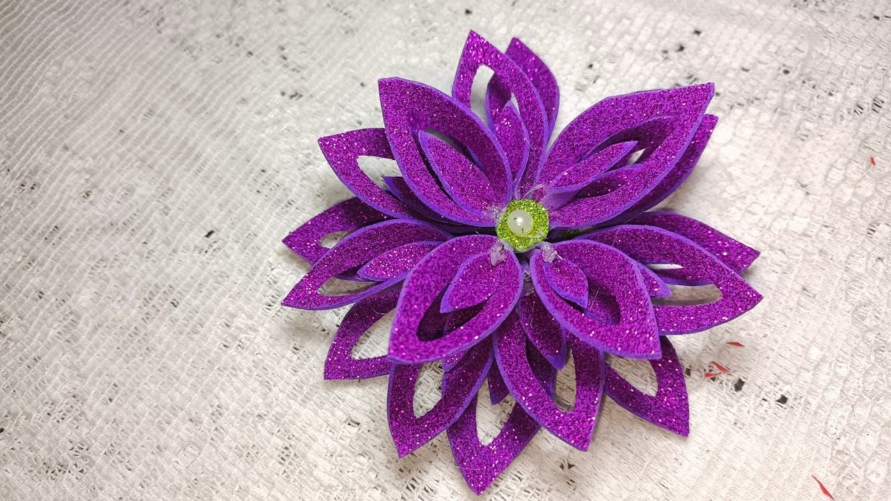 Simple Eva Flowers With Glitter Foamy Sheet. 3D Flower