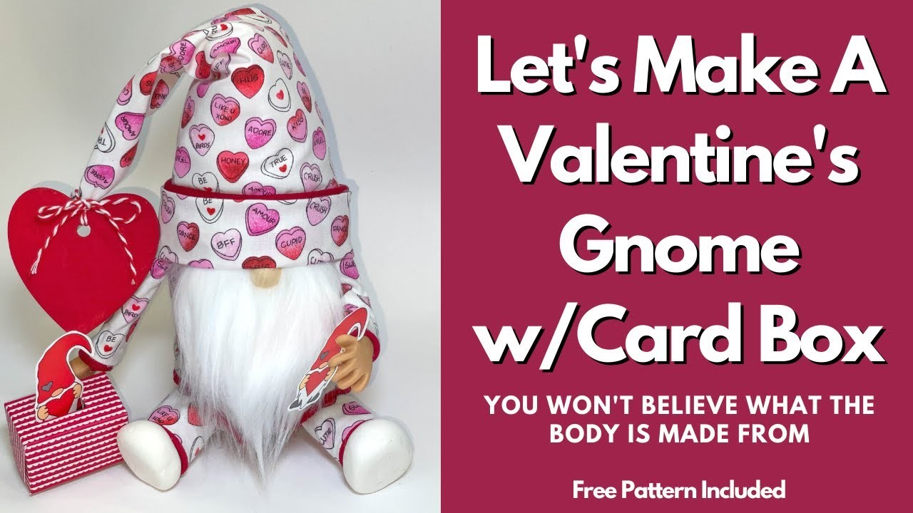 Valentines Day Gnome.Gnome with Arms and Legs.No Sew Gnome