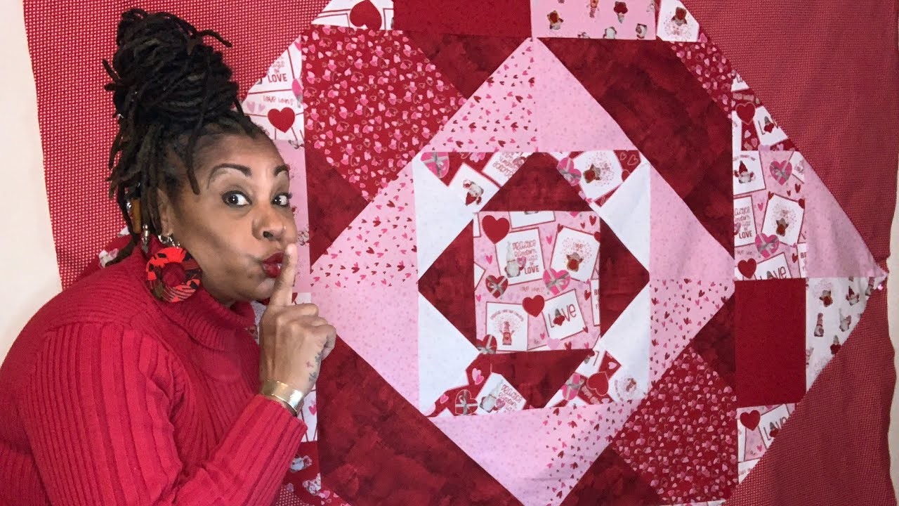 Valentines Quilt Top!I’m Becoming a BIG QUILT BLOCK CHEATER PIECER