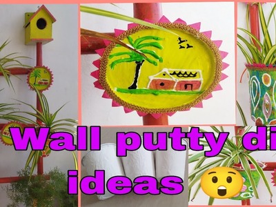 Wall putty diy ideas for garden.Crafts ideas.Diy balcony decoration ideas for pots