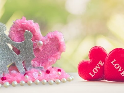 Woolen Heart Love Couple Valentine's Decoration - Hand Made Valentine Gift Idea - Easy Craft Project