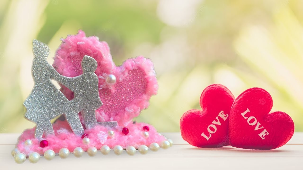 Woolen Heart Love Couple Valentine's Decoration - Hand Made Valentine Gift Idea - Easy Craft Project