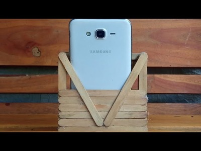 3 minutes to make a cell phone holder from popsicle stick | Handycrafts