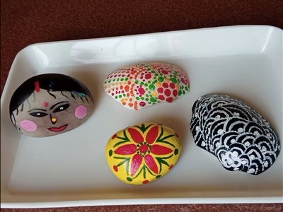 4 Home decorating ideas | Painting on stone & seashell | Stone & Seashell art  #art #painting