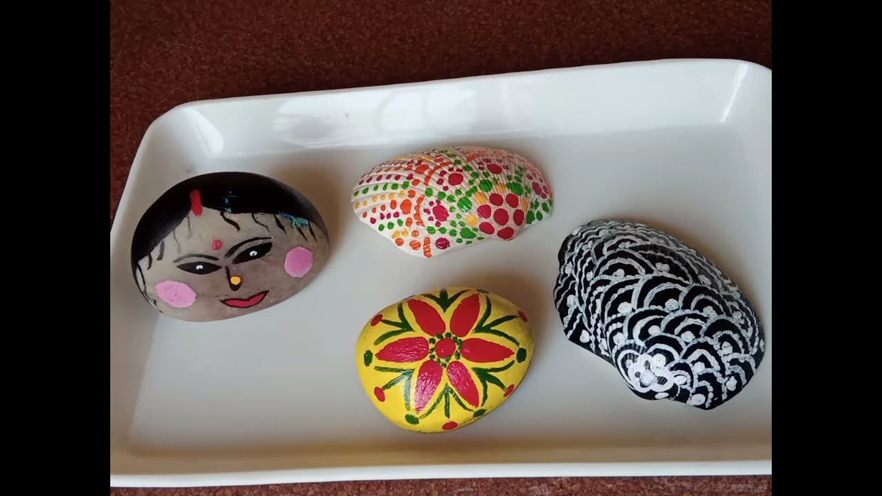 4 Home decorating ideas | Painting on stone & seashell | Stone & Seashell art  #art #painting