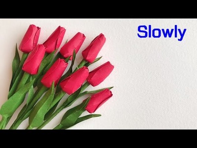 ABC TV | How To Make Mini Tulip Paper Flower | Flower Die Cuts (Slowly) - Craft Tutorial