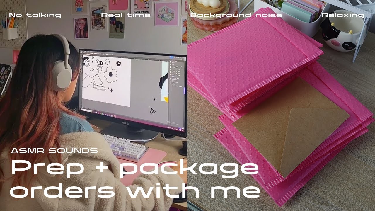 ASMR Prep + Packaging Video:  No Music or Talking | Small Business