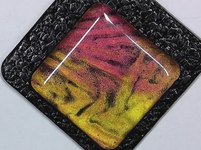 Beautiful Pendant With Pentart Alcohol Ink On Polymer Clay