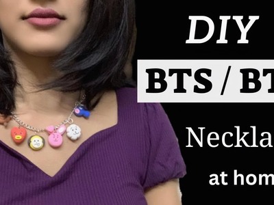 BTS. BT21 Necklace ????✨. How to make Bts necklace. bts jewellery at home. save money