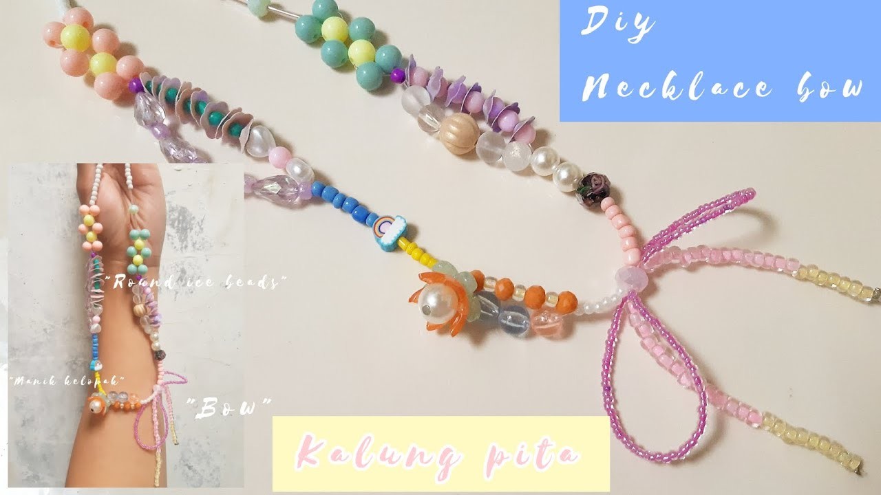 CARA MEMBUAT KALUNG HIJAB MANIK|KALUNG BEADS|KALUNG PITA|DIY|NUNAK CRAFT