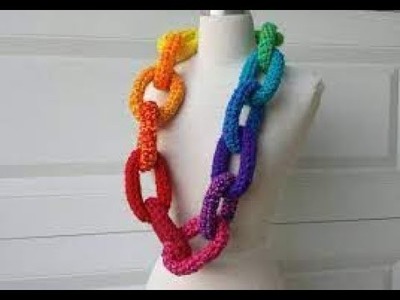 Chain link necklace, #crochettutorial #crochetchain #love ❤️