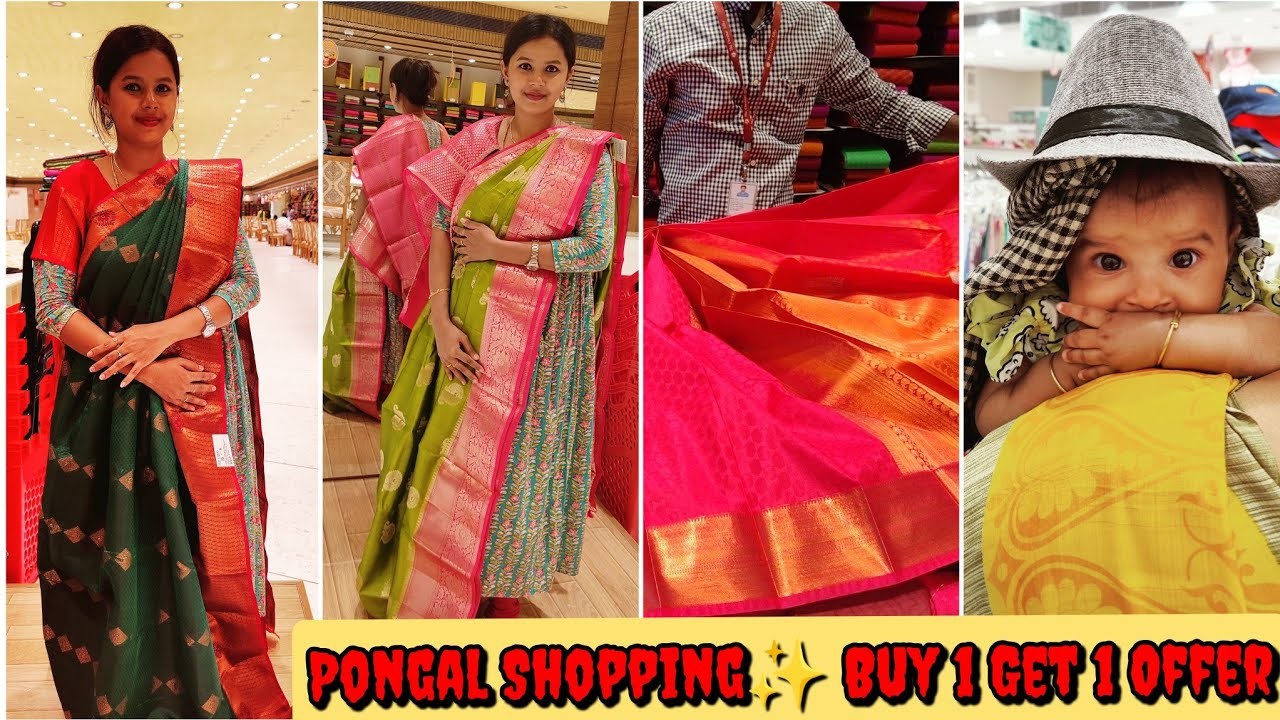 Chennai Silks 1 + 1 Silk saree Offer @ 1000 Rs ✨ Pongal Shopping For Pappu's 1st Pongal ????Coimbatore
