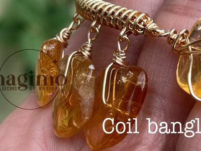 Coil bangle | wire coil with charm loop | wire bracelet | Philippines