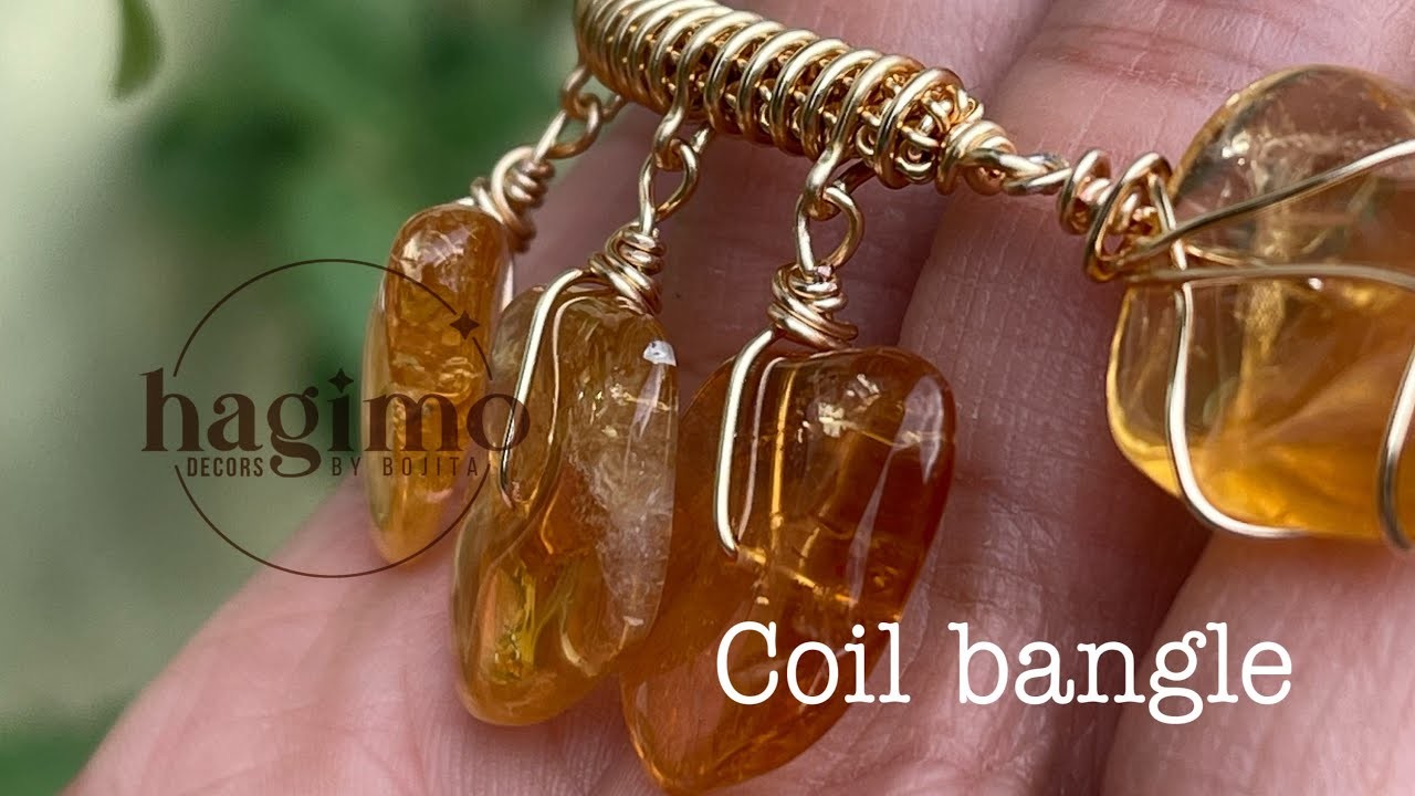 Coil bangle | wire coil with charm loop | wire bracelet | Philippines
