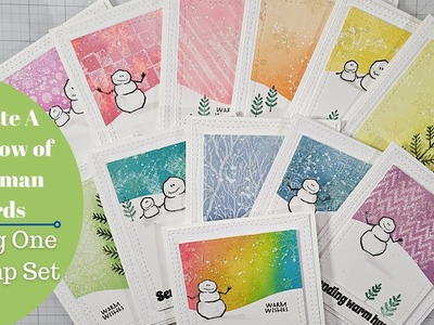 Create A Rainbow of Snowman Cards Using One Stamp Set