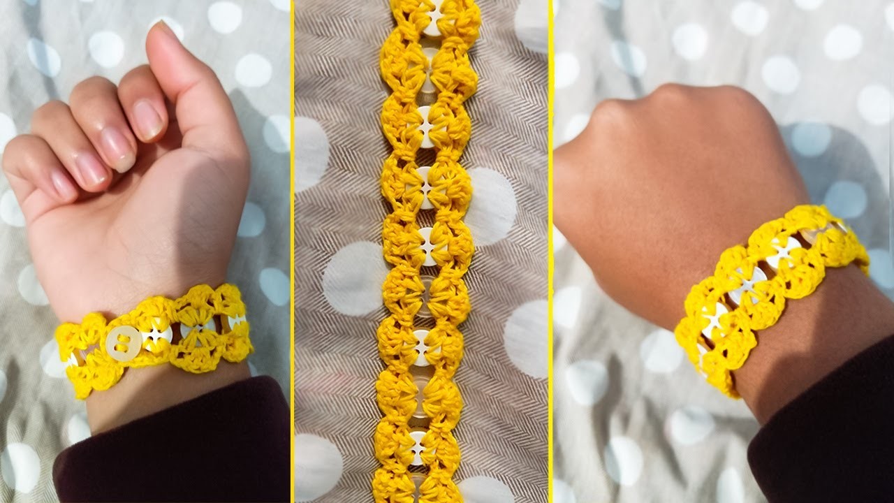 Crochet Handmade Buttons Bracelet | Handmade Crochet Band | Unique and easy tutorial