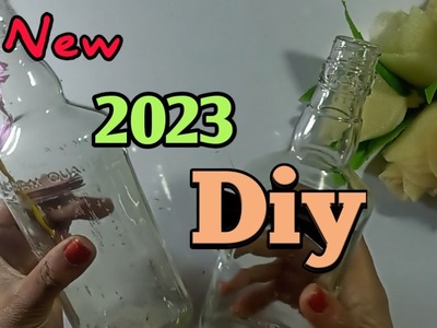 #DIY 2023Home Easy Beautiful Bottle Art Tutorial beautiful Flower  in Bottlearts