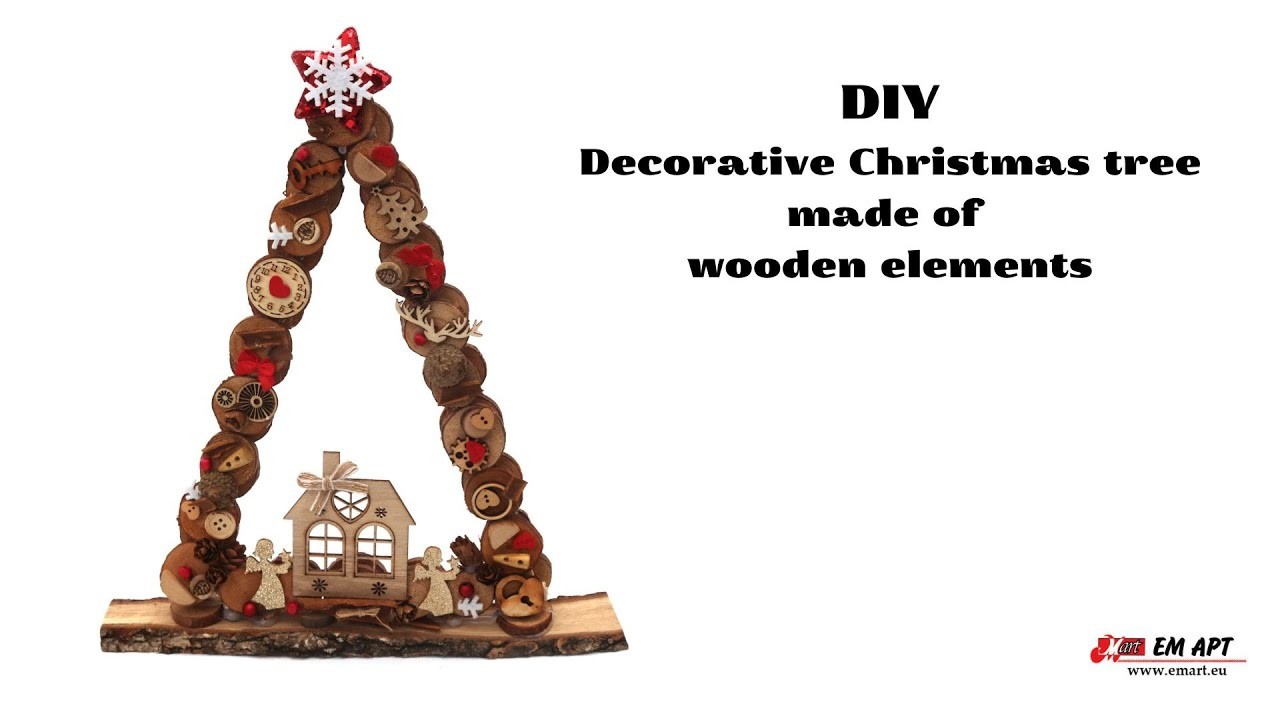 DIY Decorative Christmas tree made of wooden elements