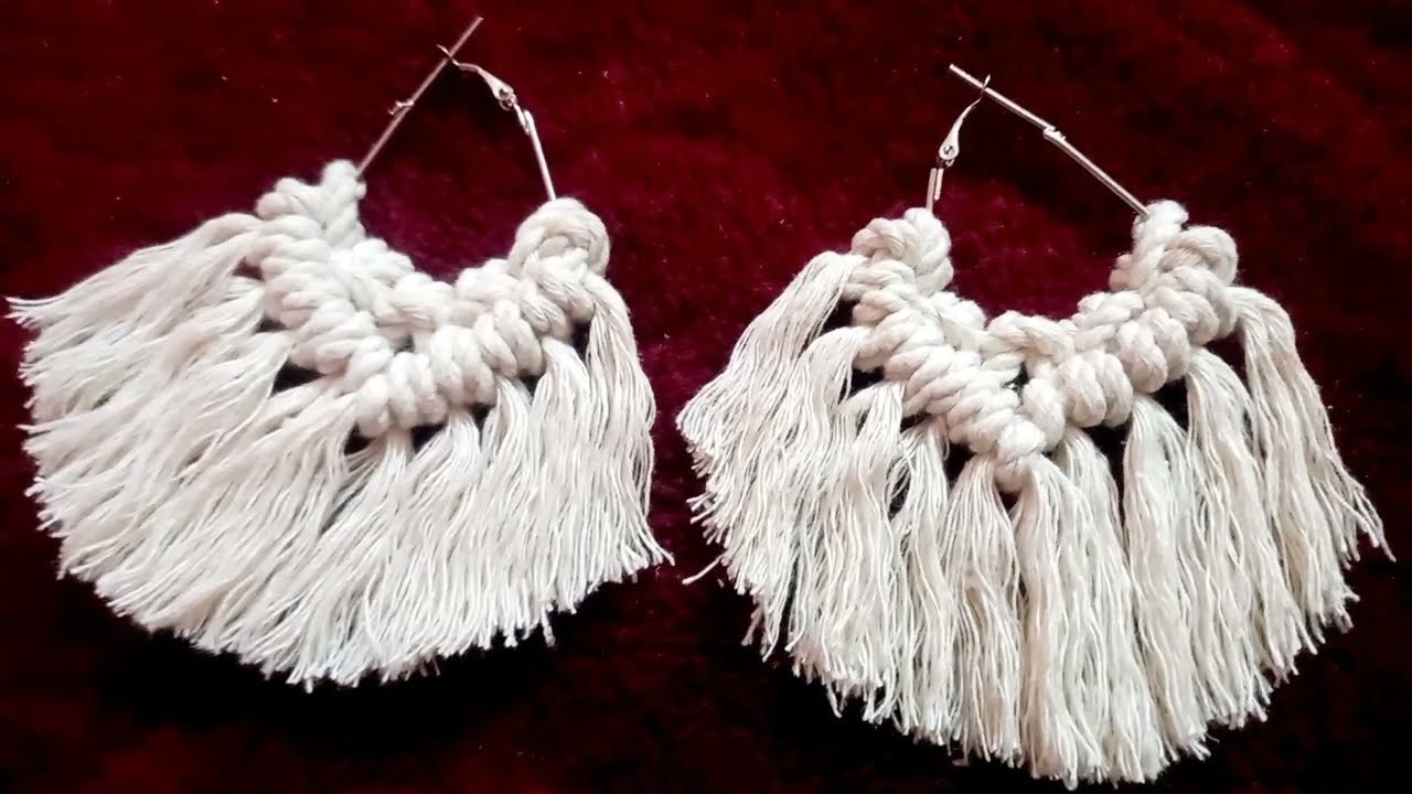 DIY macrame earrings #macrame earrings #macrame