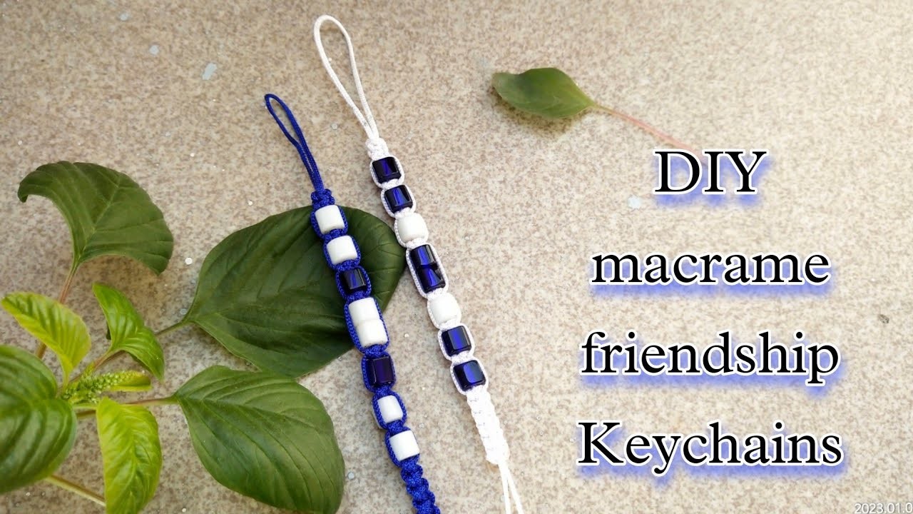 DIY macrame friendship keychains.