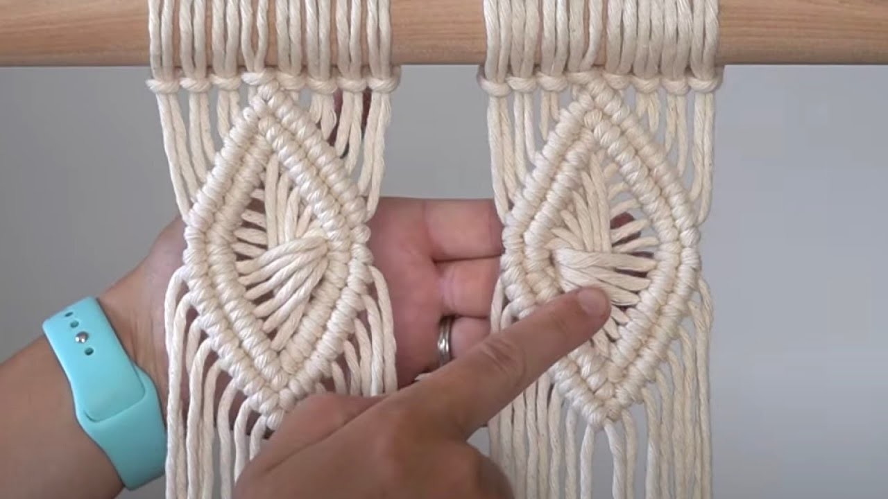DIY Macrame Tutorial - Diamond with Stunning Left and Right Centre Design!