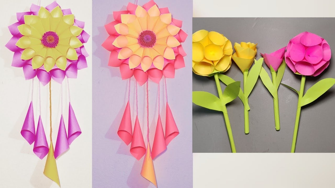 Easy paper flower making for home decor | Wall hanging making | DIY