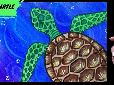 ????EP143 - 'Sea Turtle' - easy acrylic painting tutorial for beginners step by step