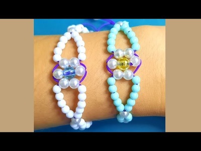 Flower bracelet || Simple and easy bracelet making ideas at home || How to make flower bracelet