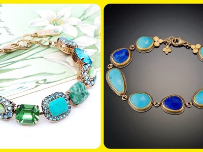 Gorgeous Turquoise Stones Chain Bracelets in Gold For Women's 2023