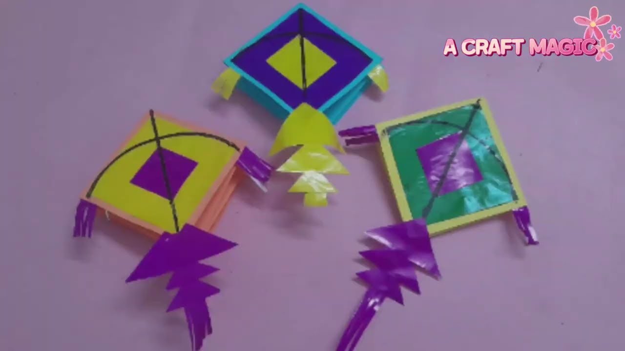 How to make a easy Makar Sankranthi Greeting card. Take away.Paper kite