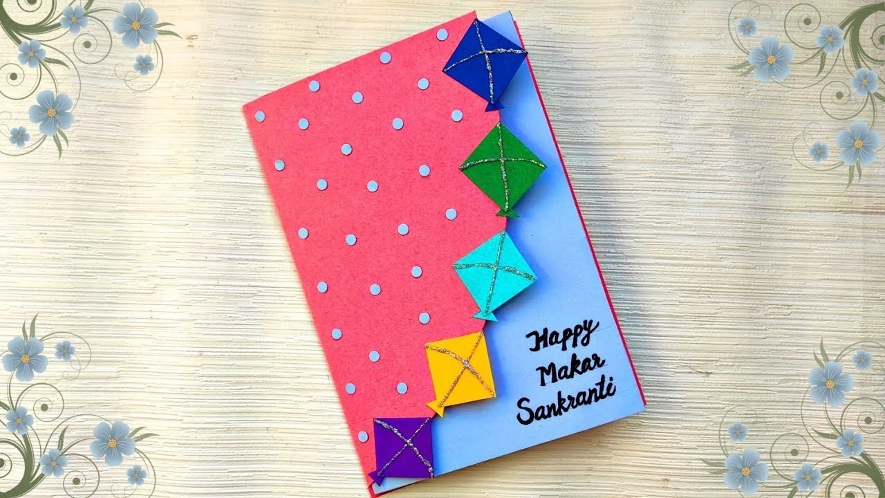 How to make Makar Sankranti Greeting card.DIY Makar Sankranti Card.Makar Sankranti Craft