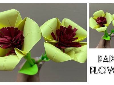 How to make paper flowers.color paper flowers.paper craft.easy and beautiful flowers making for kids