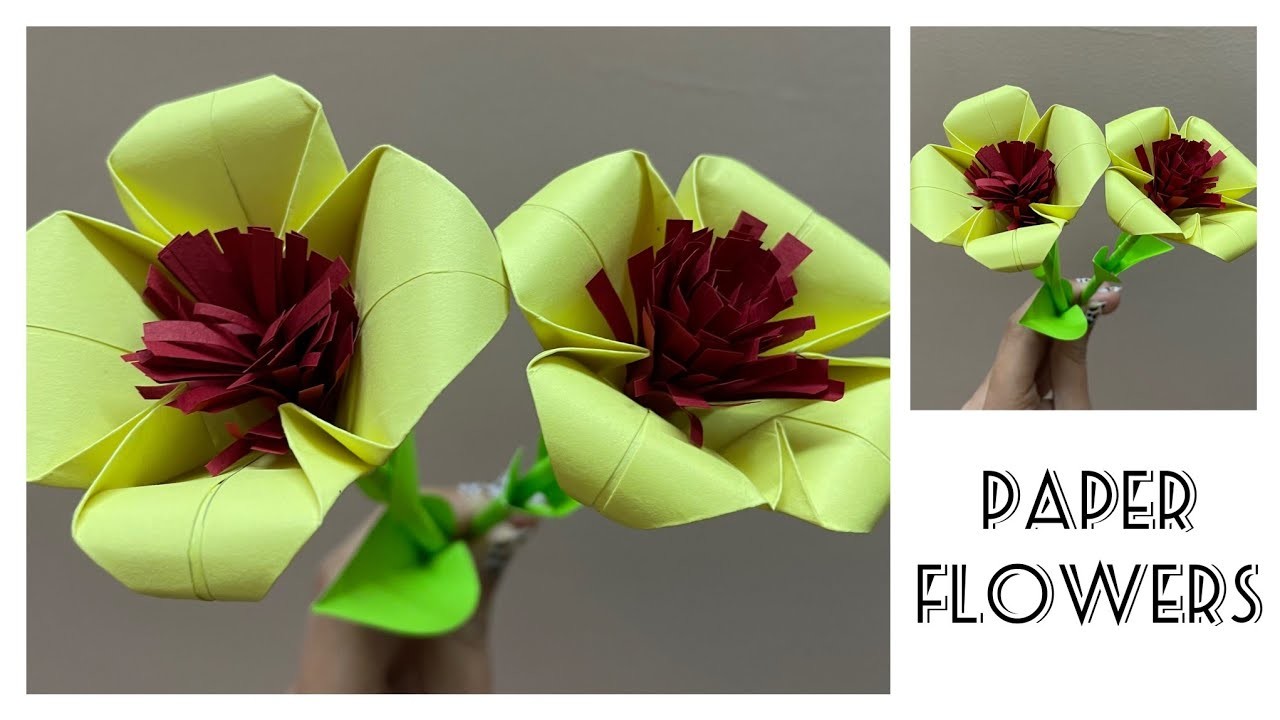 How to make paper flowers.color paper flowers.paper craft.easy and beautiful flowers making for kids