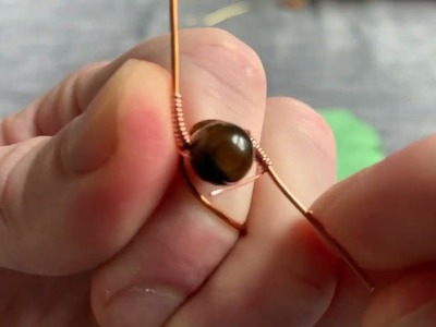 How To Wire Wrap TIGER EYE Copper Ring BEGINNERS TUTORIAL
